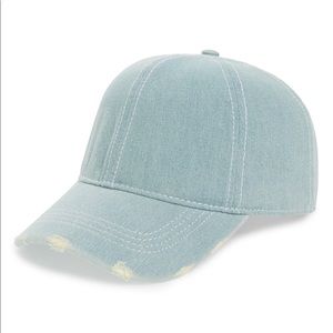 Distressed Denim Baseball Cap